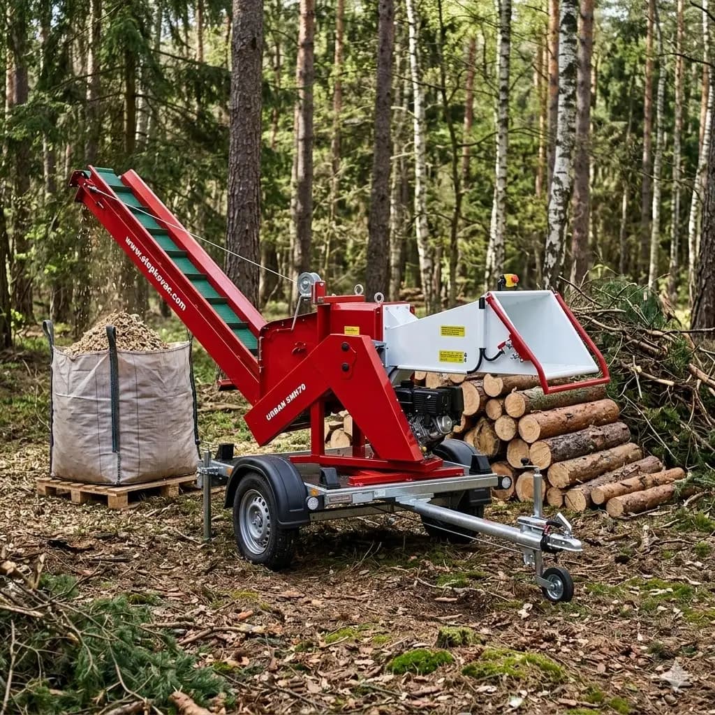 Štěpkovač URBAN SMH70 k zapůjčení – kompaktní štěpkovač na dřevo pro zahrady